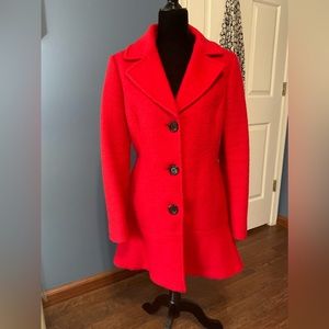 Super cute Kenzie wool coat peplum hem and sleeves - the perfect red!